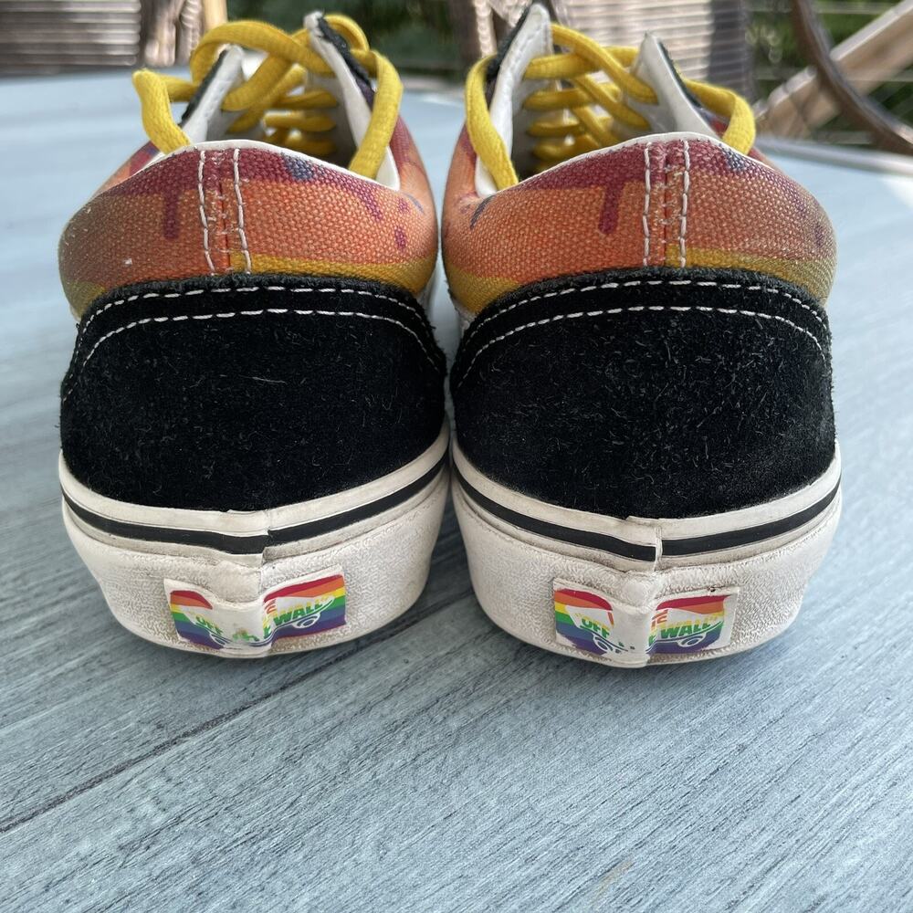 Vans RAINBOW DRIP Sneakers M 5.5 W 7 Black Suede Old Skool OFF THE WALL Skater - Picture 4 of 11